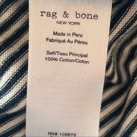 Rag & Bone Navy and White Striped Knit Long Sleeve Dress - Picture 11 of 14